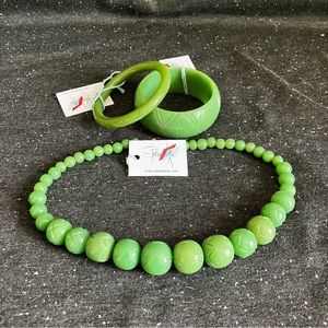 Splendette Sage Fakelite Bangle & Necklace Set